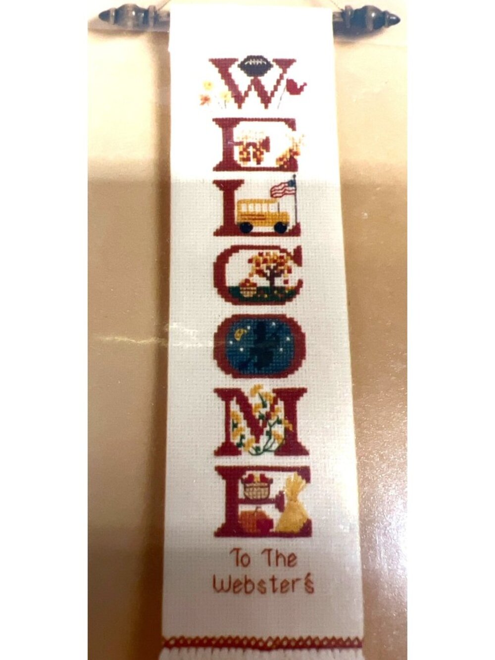 Creative Moments Autumn Welcome Banner Cross Stitch Design #664 Charted Pattern
